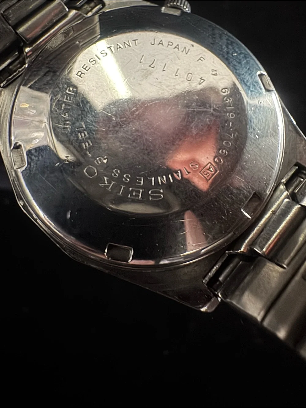 Seiko Black Dial Stainless Silver Bracelet Watch